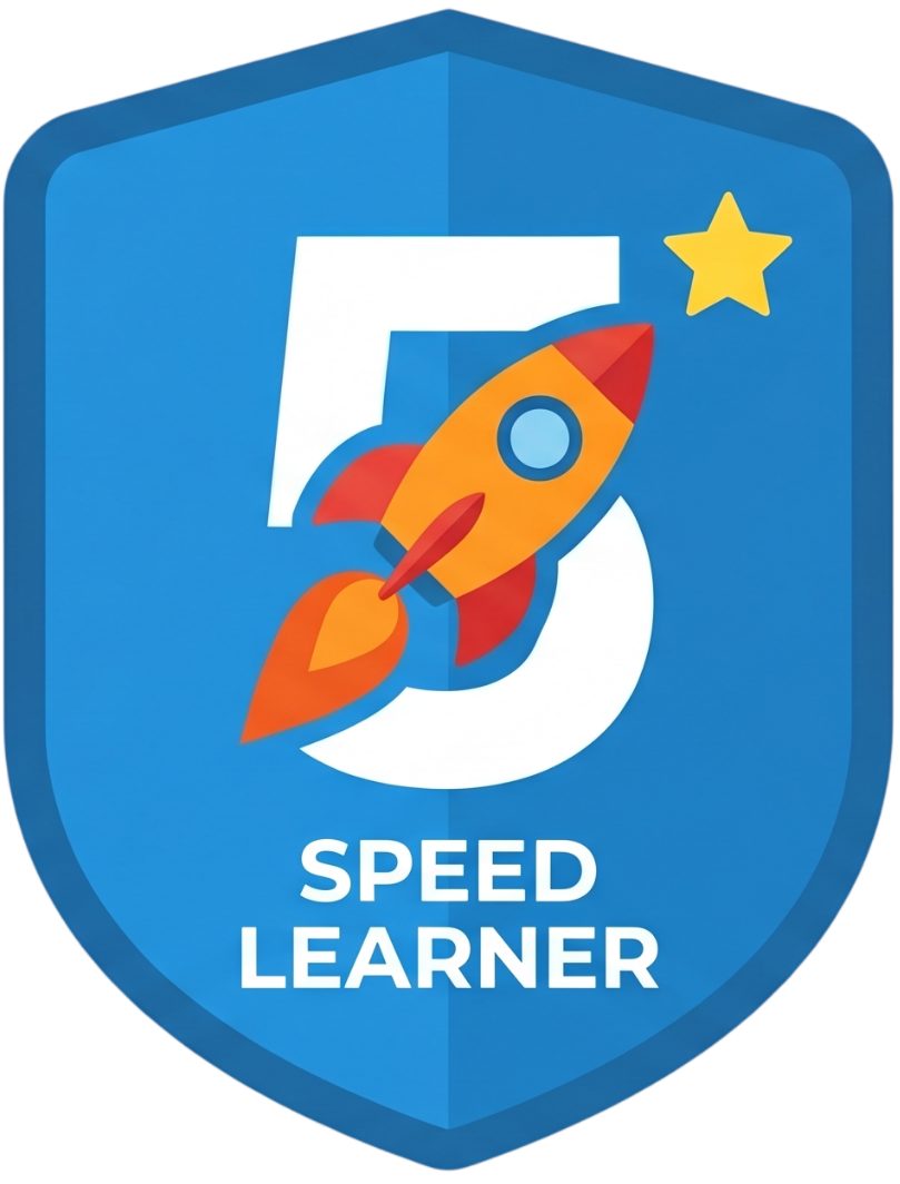 Abzeichen Speed Learner, noch nicht erreicht